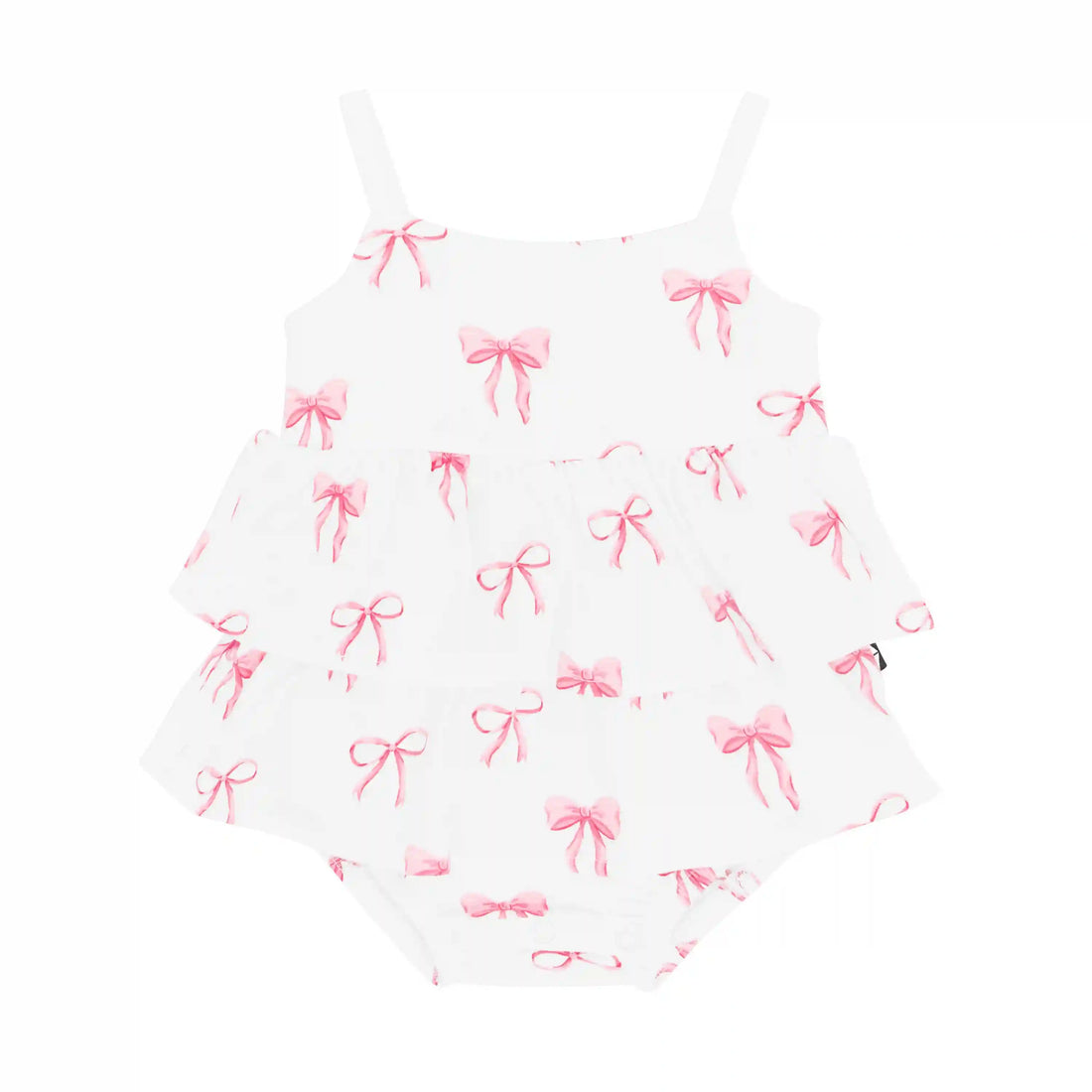Spaghetti Strap Ruffle Romper in Bow