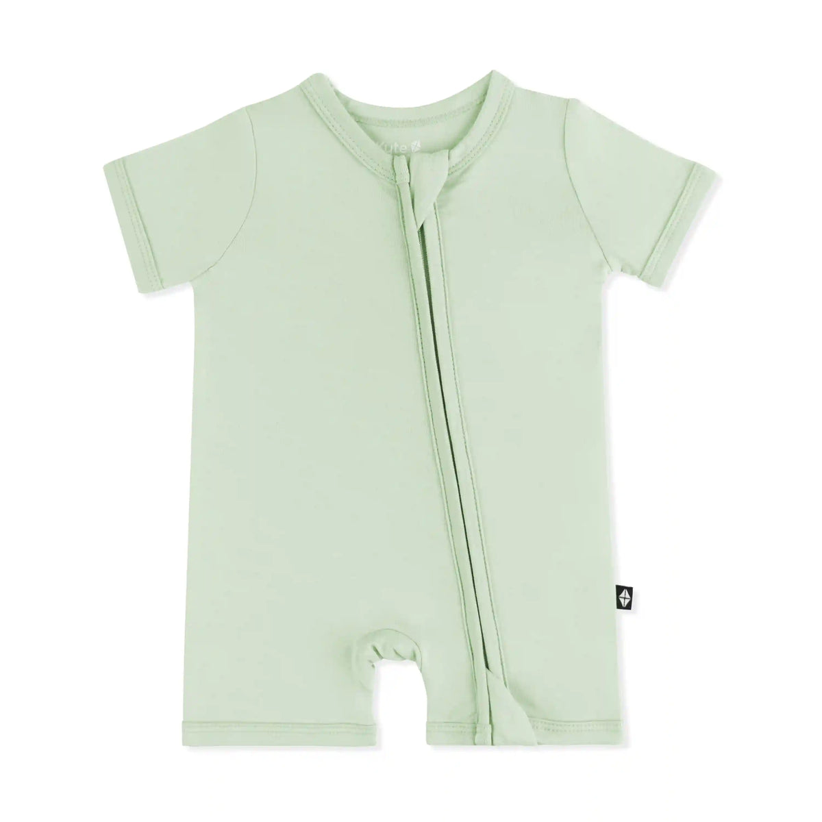 Zipper Shortall Romper in Basil