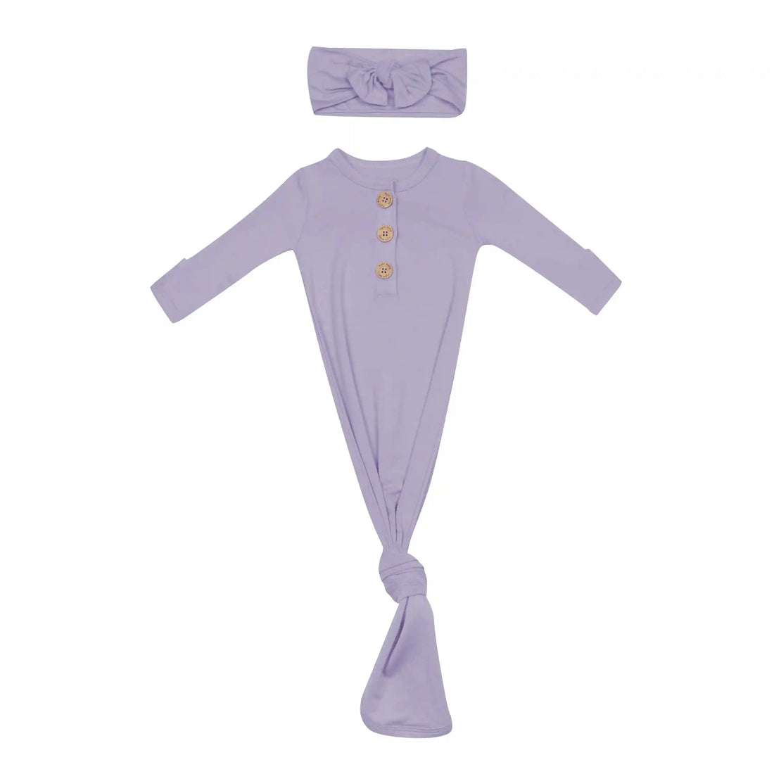 Knotted Day Gown with Bow Set in Taro