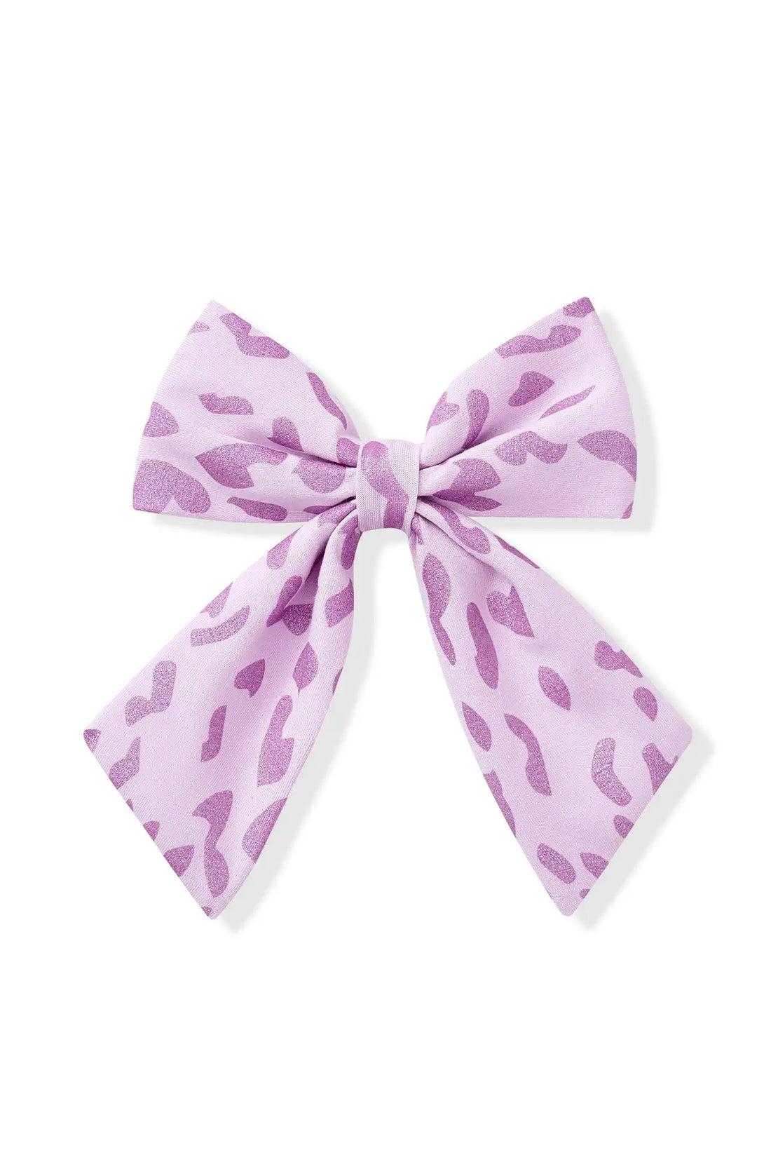Large Alligator Clip Bow in Thistle Leopard