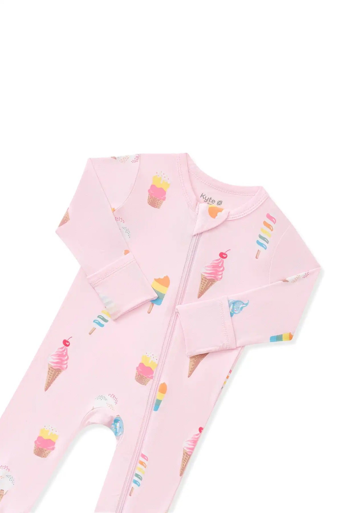 Zippered Romper in Sakura Ice Cream