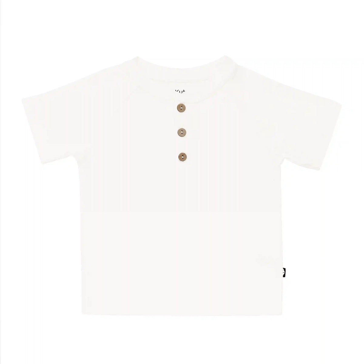 Short Sleeve Toddler Henley Tee in Cloud