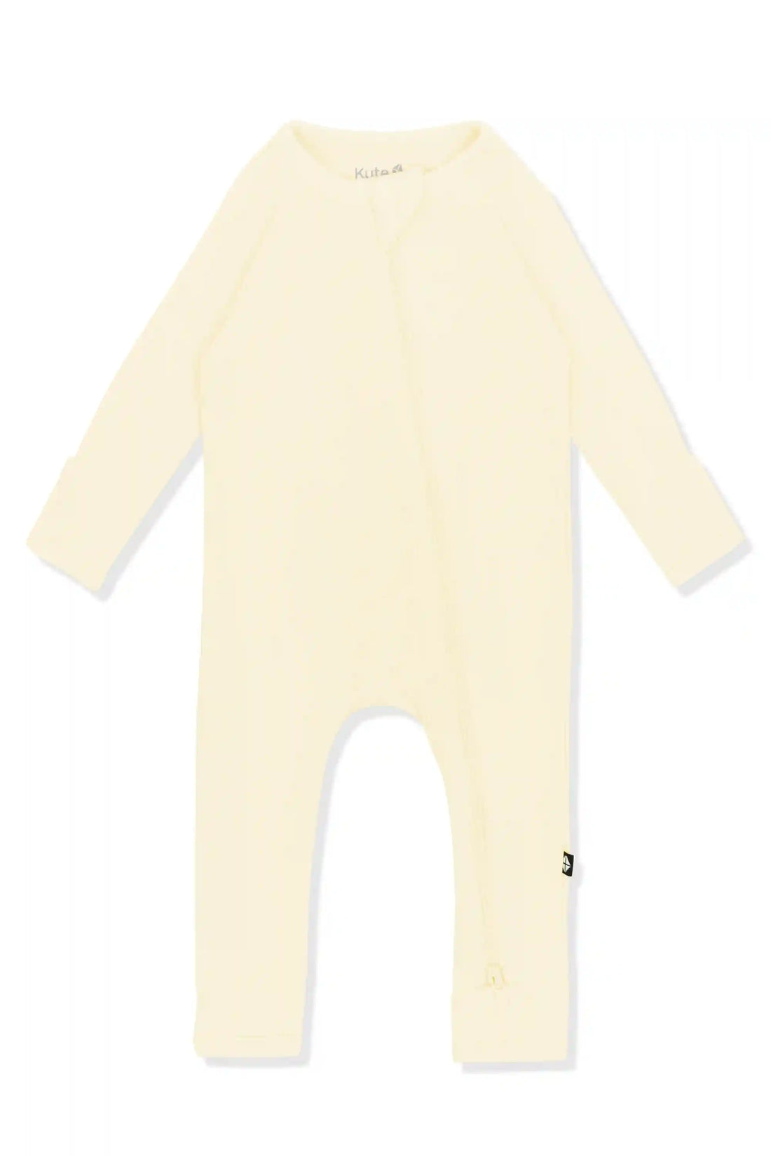 Ribbed Zipper Romper in Chamomile