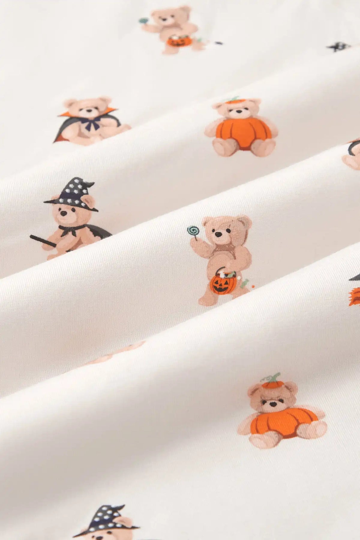 Long Sleeve Toddler Crew Neck Tee in Halloween Teddy