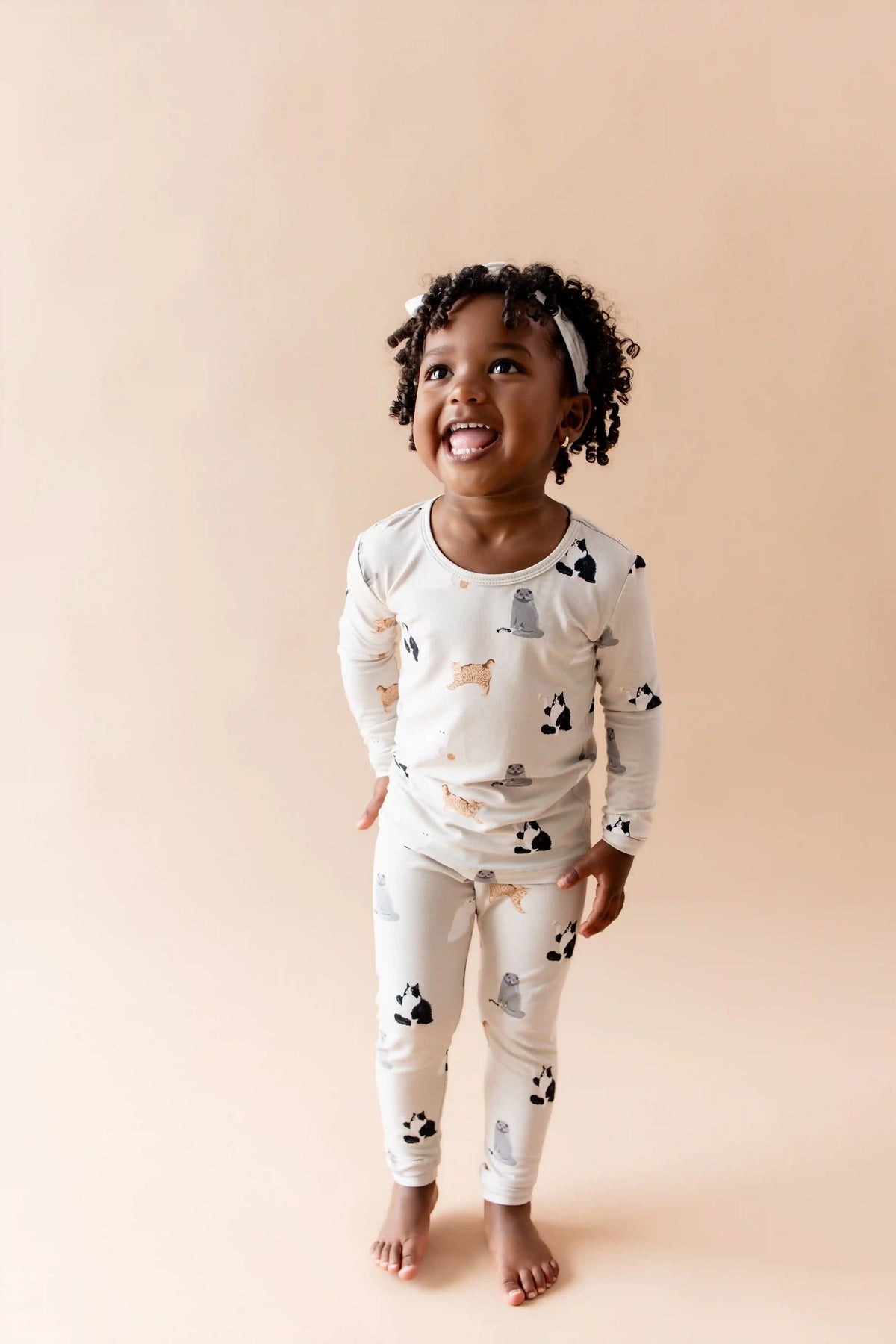 Long Sleeve Pajamas in Fluffy Cat