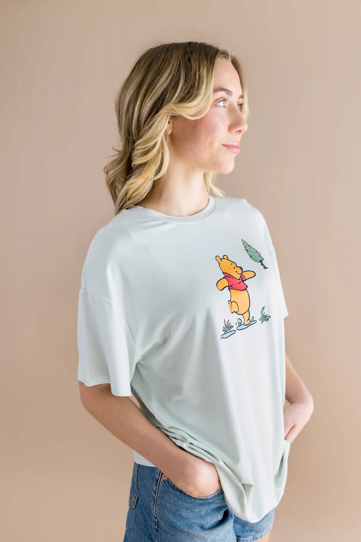 Women's Graphic Tee in Winnie the Pooh on Dew