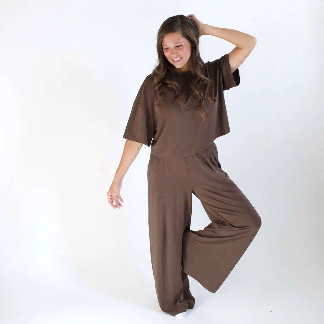Women's Short Sleeve Boxy Tee in Espresso