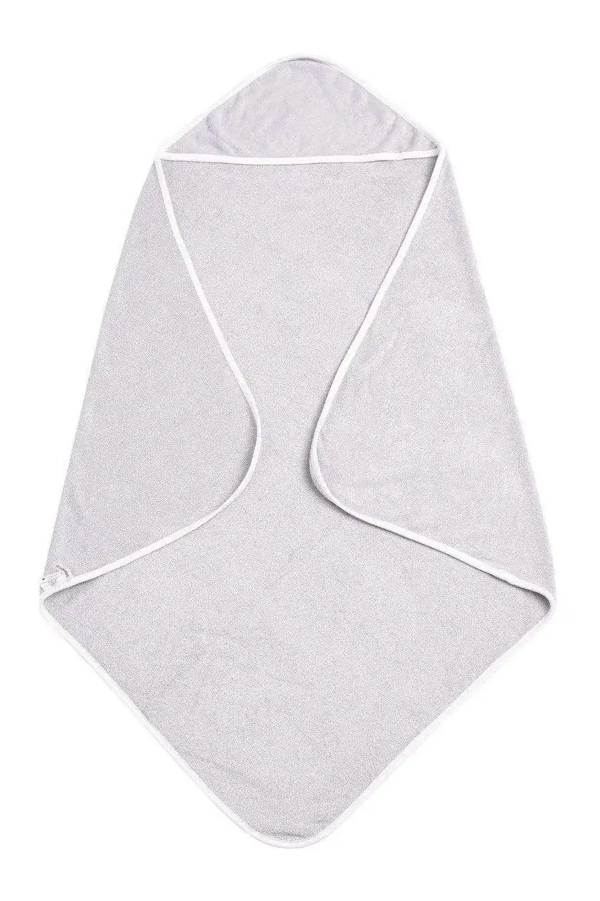 Hooded Bath Towel in Storm with Cloud Trim