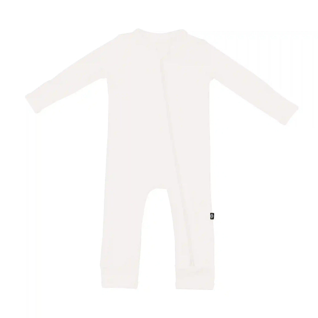 Ribbed Zipper Romper in Cloud