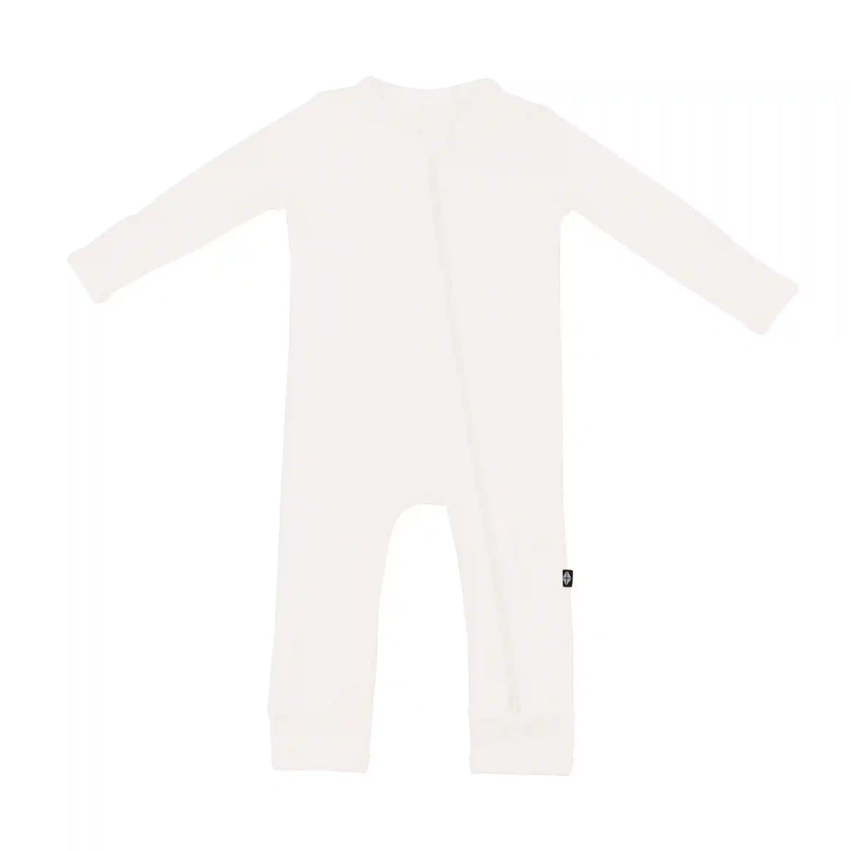 Ribbed Zipper Romper in Cloud