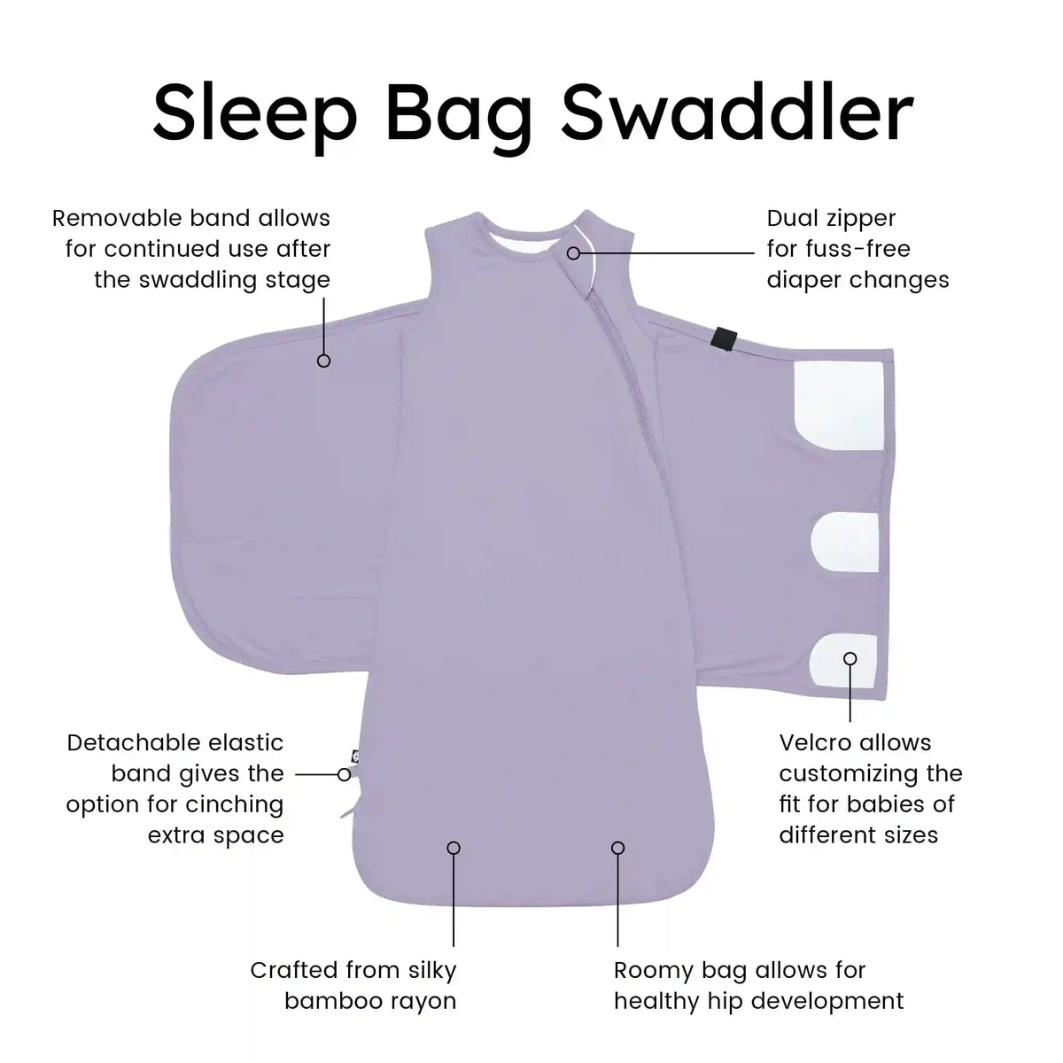 Sleep Bag Swaddler in Taro 1.0